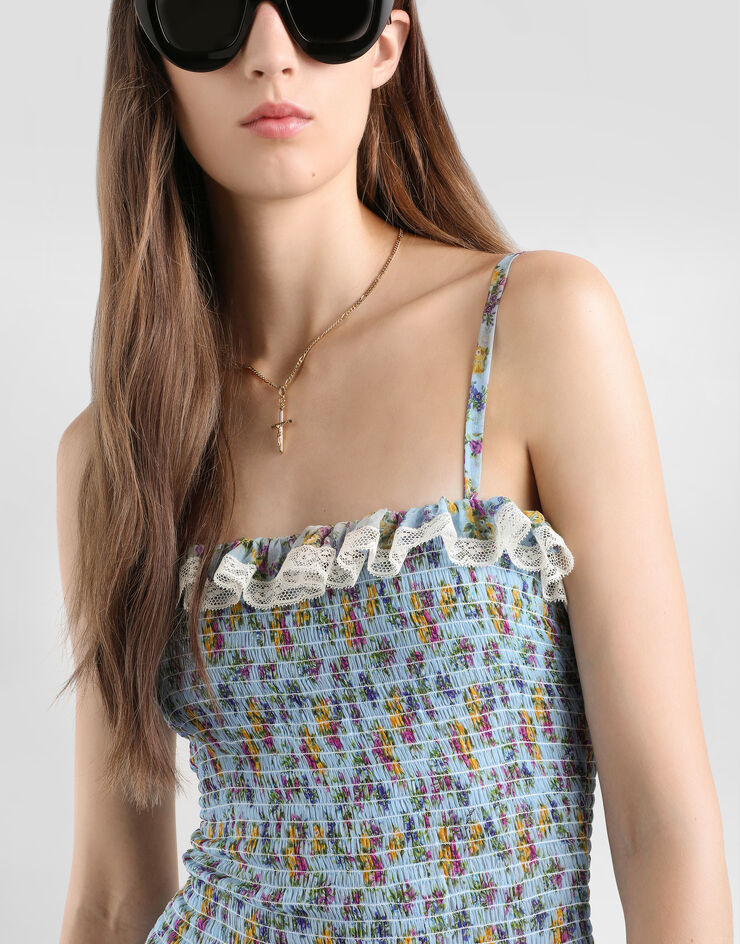 Dolce & Gabbana Abito in chiffon stampa fiorellini Multicolore F612DTIS10C