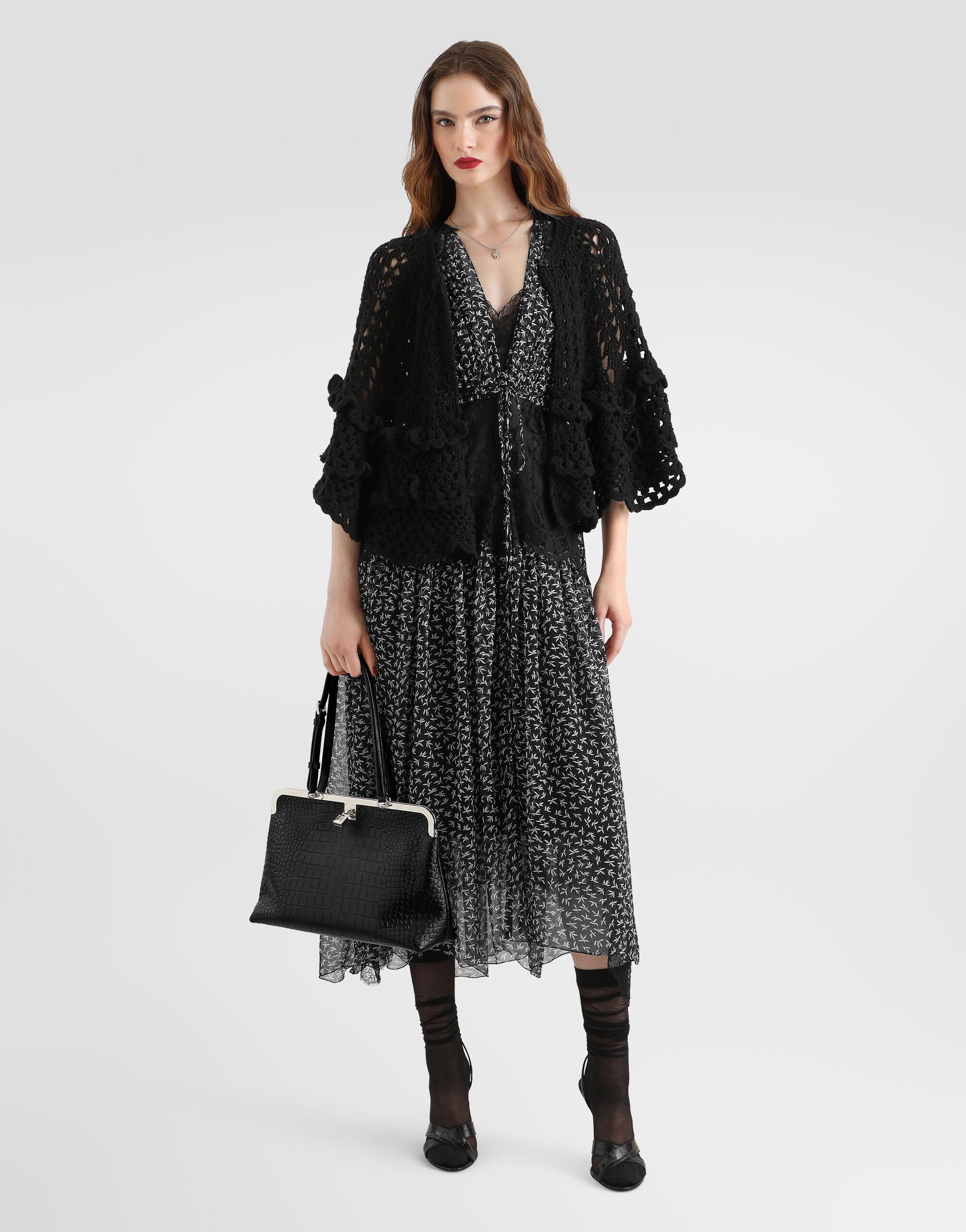 D&G ブラック スリップドレス ブラックのウィメンズ シルク サテン スリップ ドレス | Dolce&Gabbana®