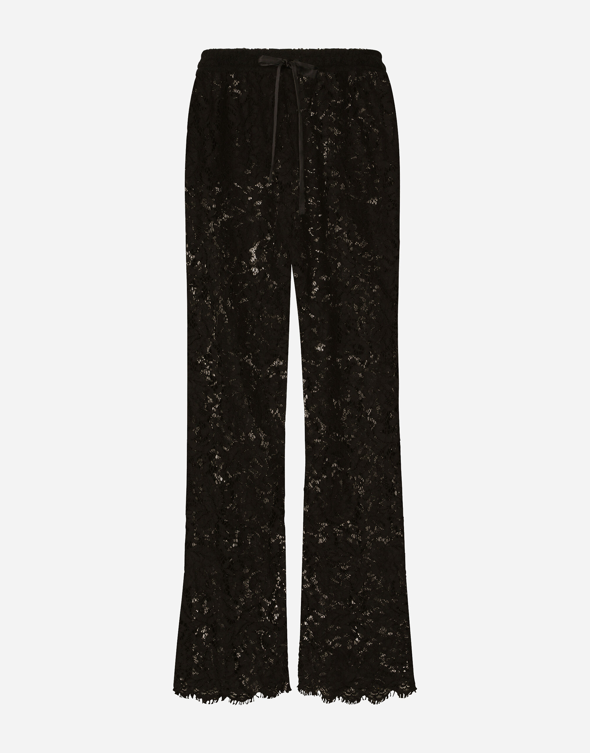 Dolce&Gabbana Pantalón de chándal en encaje cordonetto Noir G710PTFU26Z