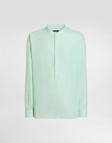 Dolce & Gabbana Camisa en lino Azure G5OR0TFU4JB