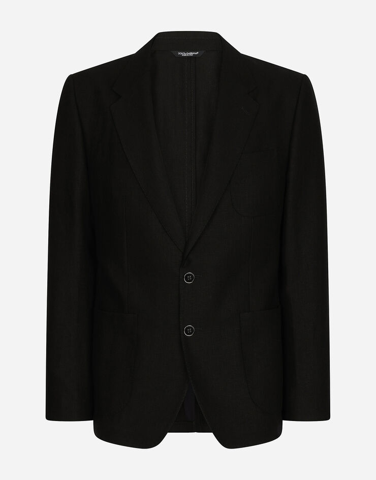 Dolce & Gabbana Chaqueta deconstruida de lino Negro G2RH5TFU4LF