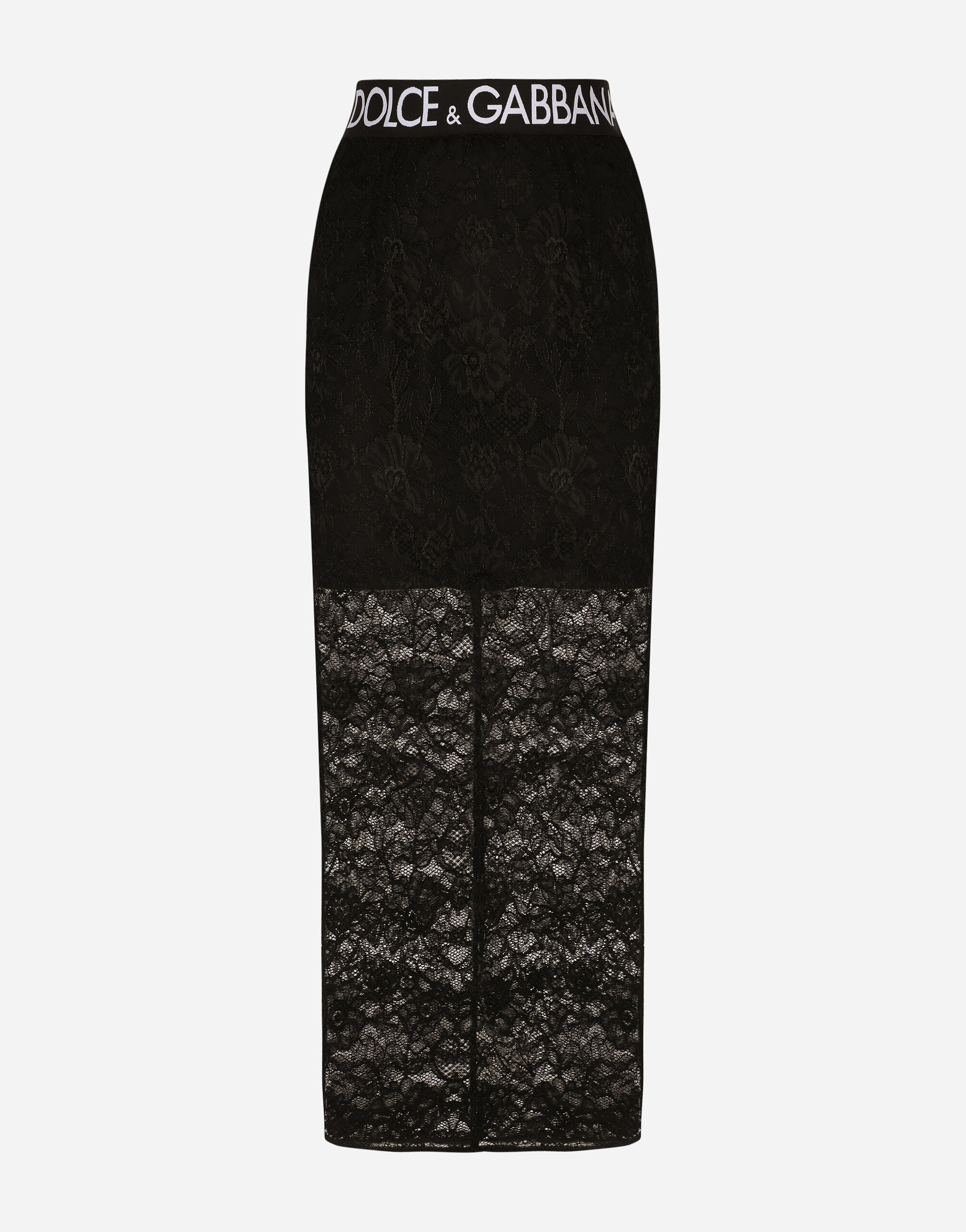 Jupe mi longue en dentelle en Noir pour femme Dolce Gabbana