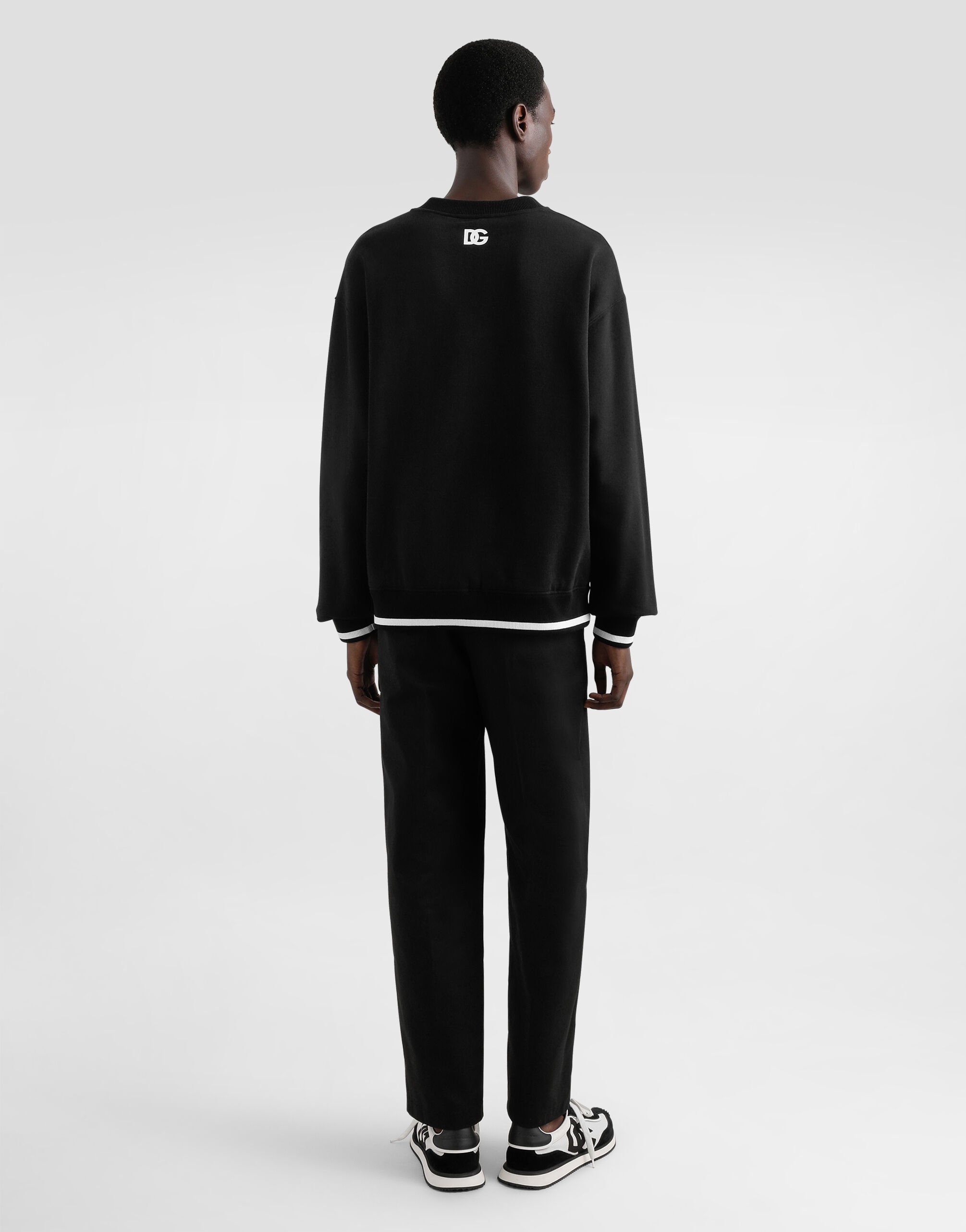 スウェット・トレーナー DOLCE & GABBANA Logo print sweatshirt Black  G9AHSTG7O5X Jersey sweatshirt with DG logo print in Black for Men