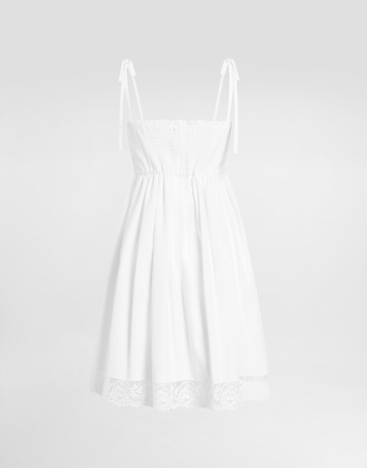 Dolce & Gabbana 短款府绸连衣裙 White F60F9TFU61A