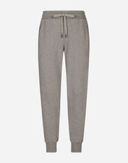 Dolce & Gabbana Jersey jogging pants with branded tag Grey GP01PTFU4LB