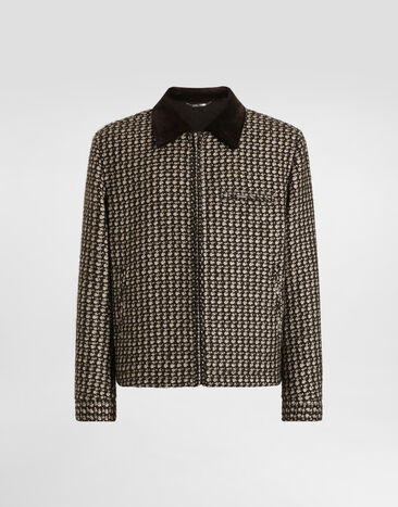 Dolce & Gabbana Quilted jacket in houndstooth Multicolor G9CKKTFQZAV