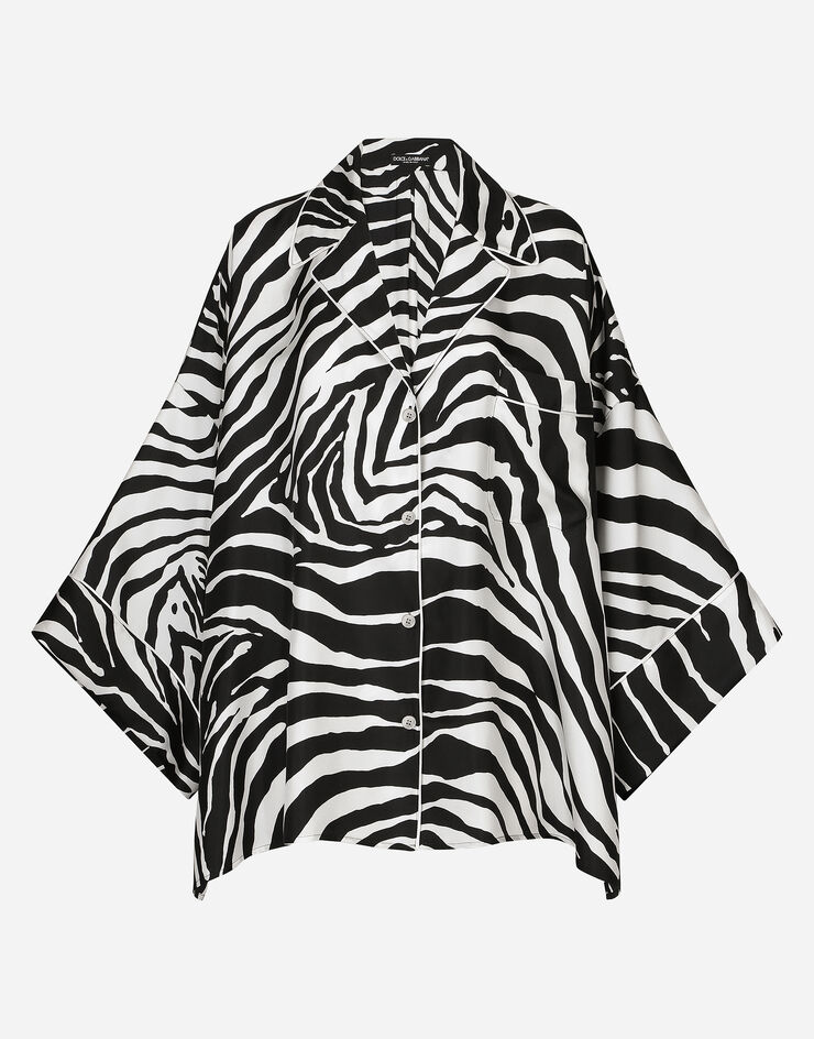 Dolce & Gabbana Zebra-print twill shirt Multicolor F5Q36TGDAT8