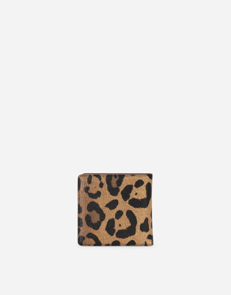 Dolce & Gabbana Bifold-Geldbörse aus Crespo im Leoprint mit Logoplakette Mehrfarbig BI1371AW384