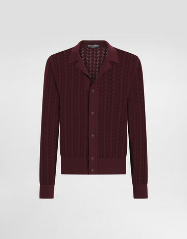 Dolce & Gabbana Cotton openwork-knit shirt Multicolor GXZ64TJFMMS