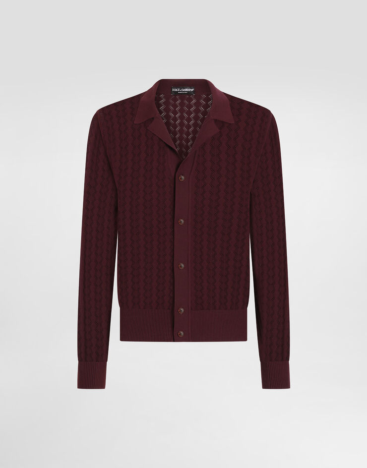 Dolce & Gabbana Cotton openwork-knit shirt Multicolor GXVB9TJBCFJ