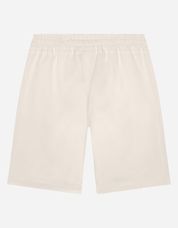 Dolce & Gabbana Bermudas de gabardina con logotipo DG Beige L43Q17G7K8G