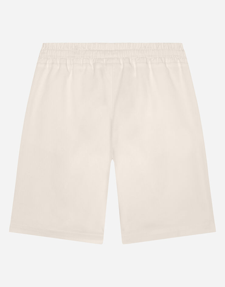 Dolce & Gabbana Gabardine shorts with DG logo Beige L43Q17G7K8G