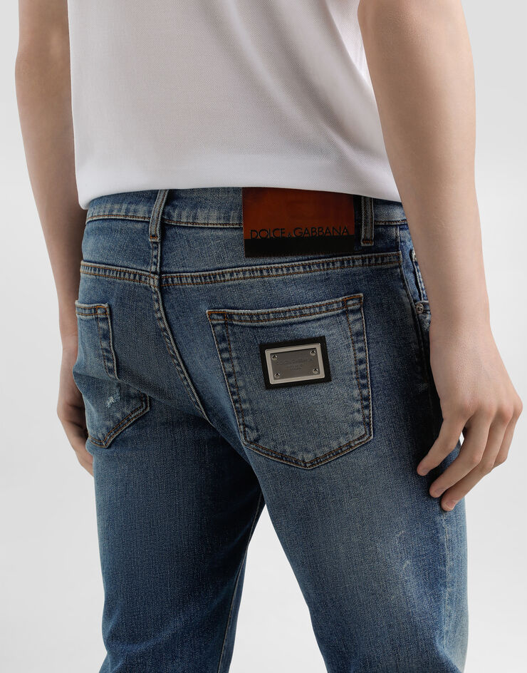 Dolce & Gabbana ロゴプレート ストレッチコットン スキニージーンズ マルチカラー GY07LDG8MT8