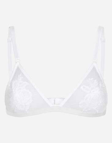 Dolce & Gabbana Lace and tulle soft-cup triangle bra Print O1A12TON00R
