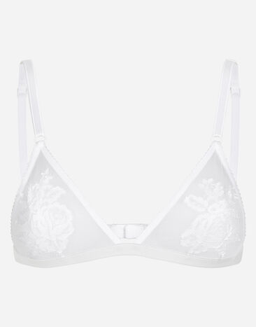 Dolce & Gabbana Soft-Cup-Triangel-BH aus Spitze und Tüll Drucken O1A12TON00R