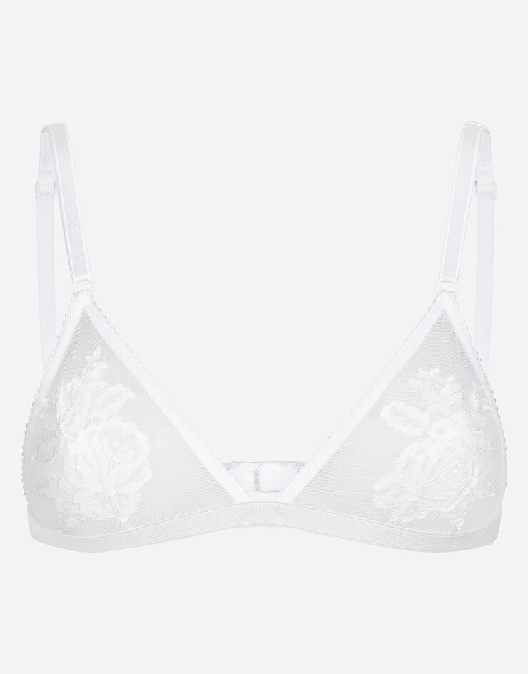 Dolce & Gabbana Lace and tulle soft-cup triangle bra White O1G24TONQ79