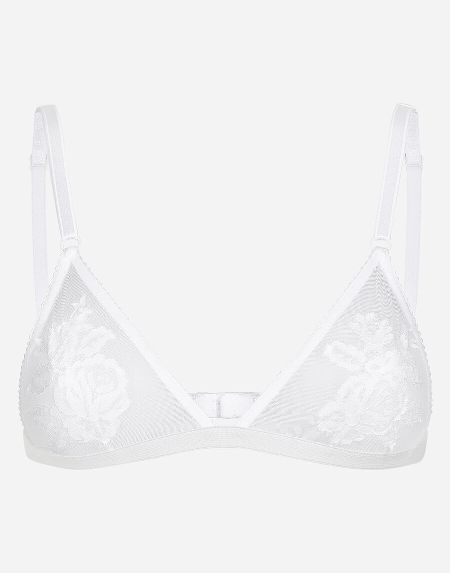 Lace and tulle soft-cup triangle bra