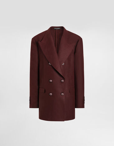 Dolce & Gabbana Double-breasted jacket in sartorial linen canvas Multicolor F29WBTFU4MC