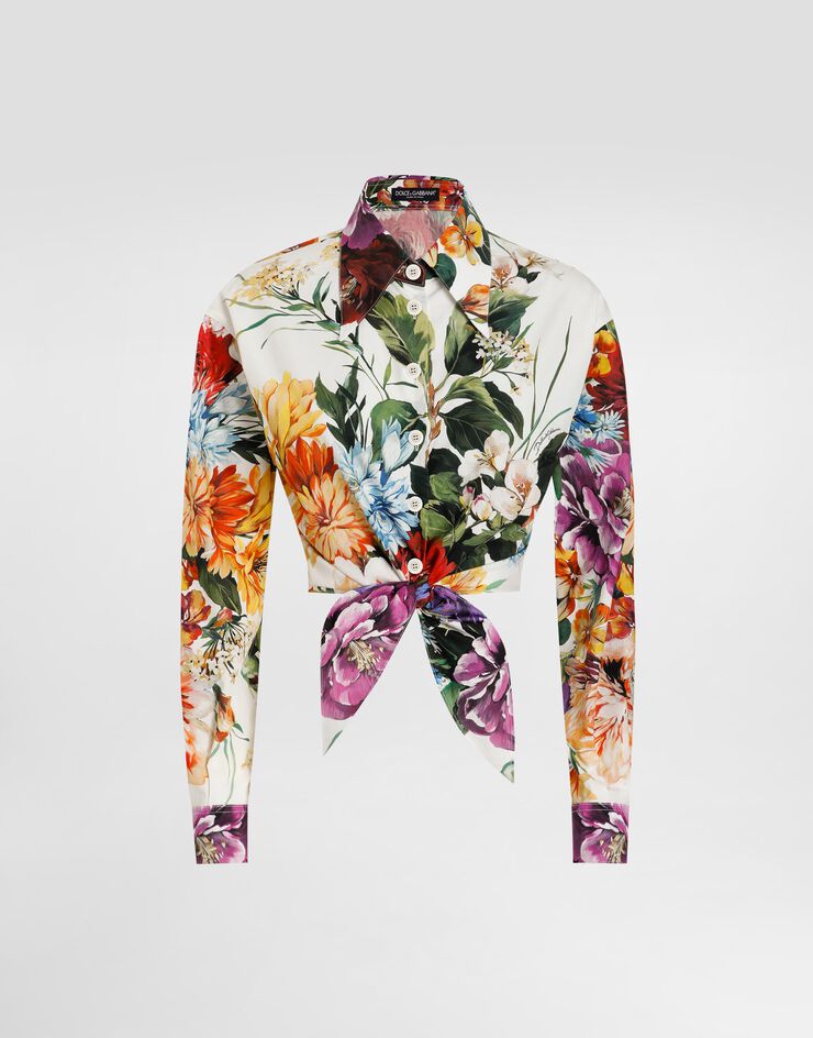 Dolce & Gabbana Flower bouquet-print poplin shirt Print F5P61THS5TR