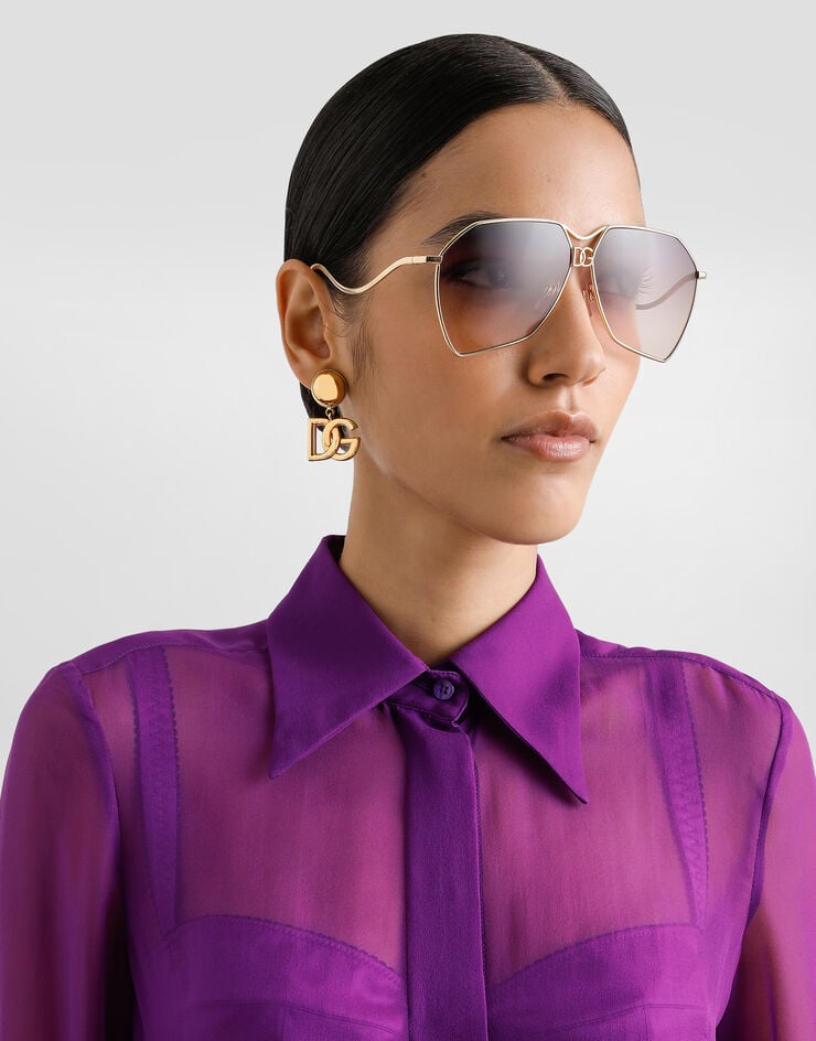 Dolce & Gabbana Chiffon shirt Purple F5T63TFU1AT