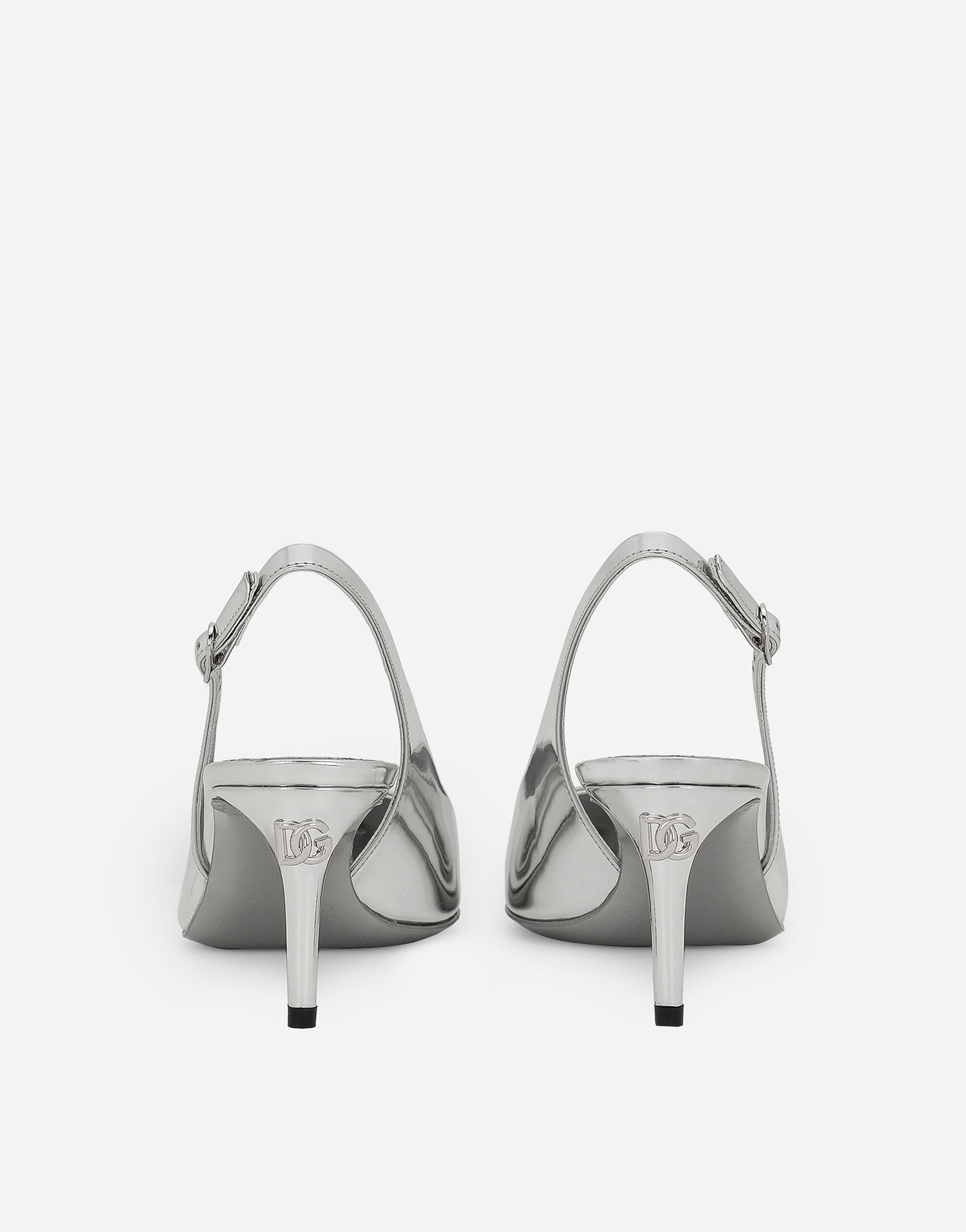 Calfskin slingbacks in Silver for Women | Dolce&Gabbana®