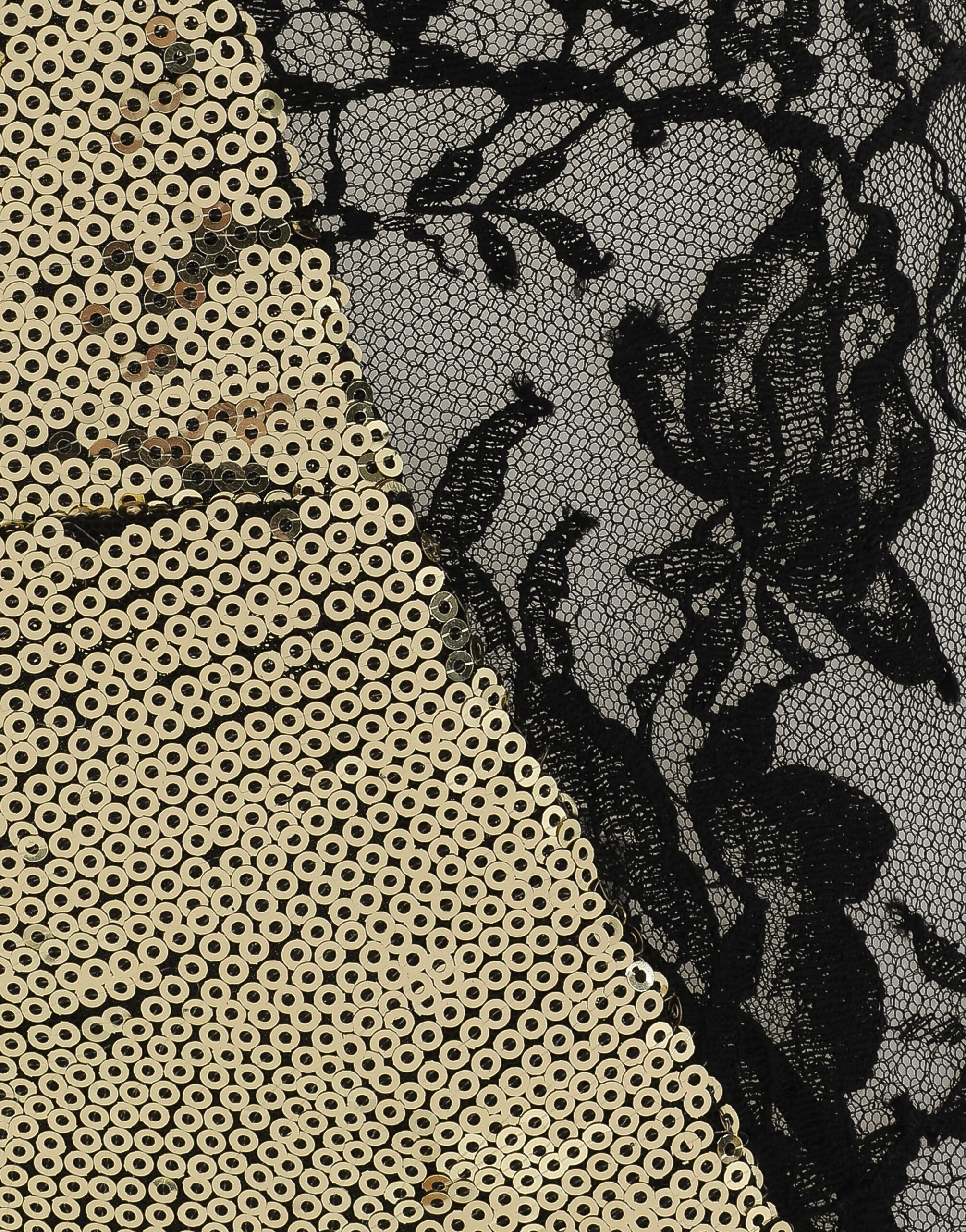 Sequined and lace strapless top in Gold for Women | Dolce&Gabbana® US