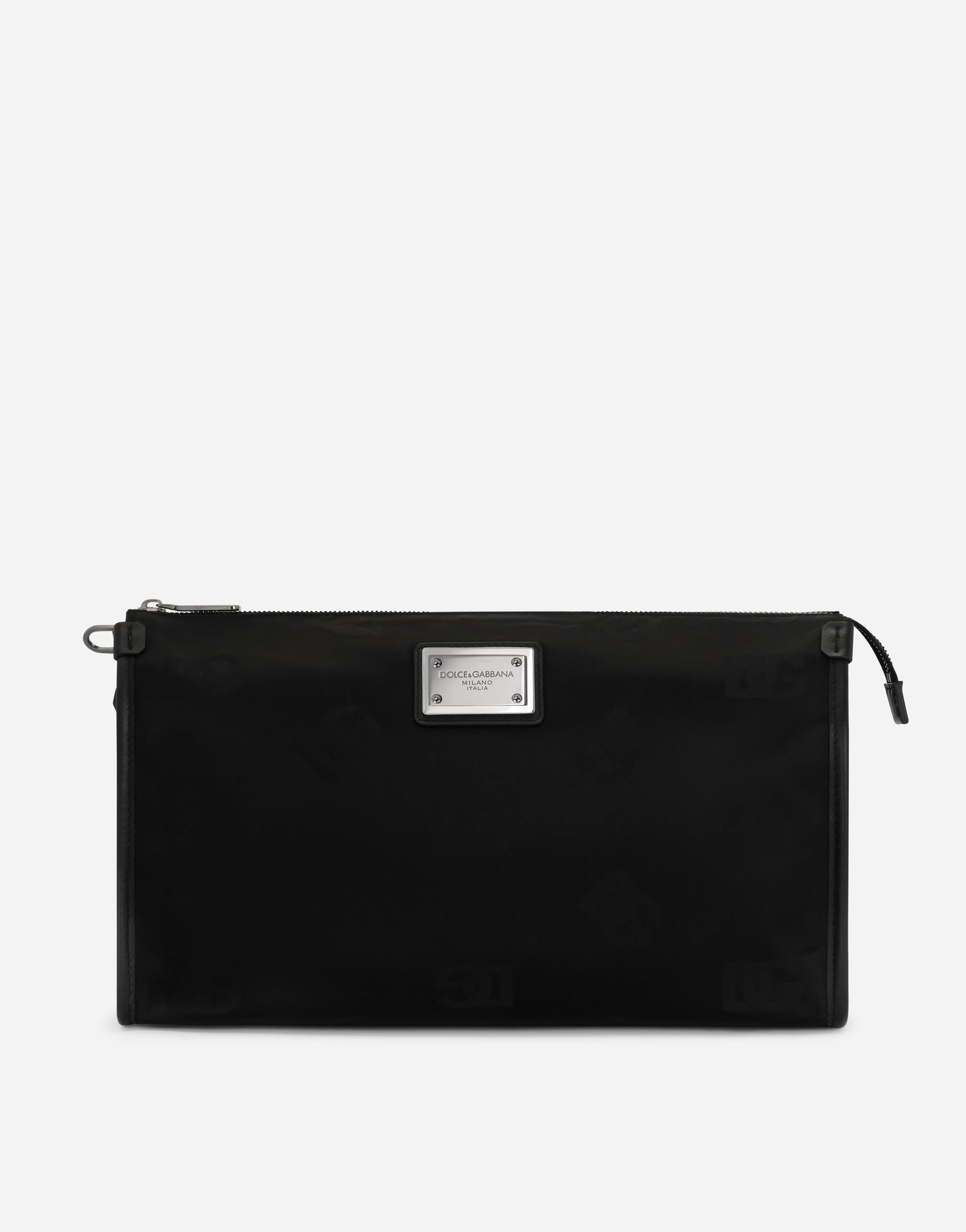 Dolce & Gabbana Nylon pouch with logo Black BP1321AZ602