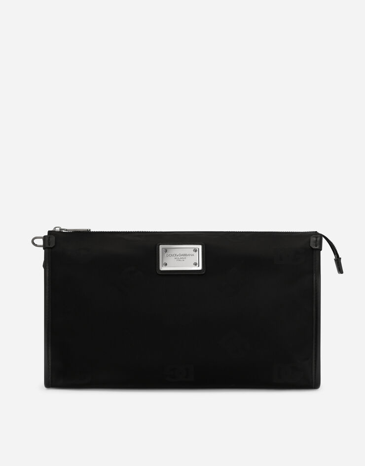 Dolce & Gabbana Pochette in nylon logo Nero BP3233AG184