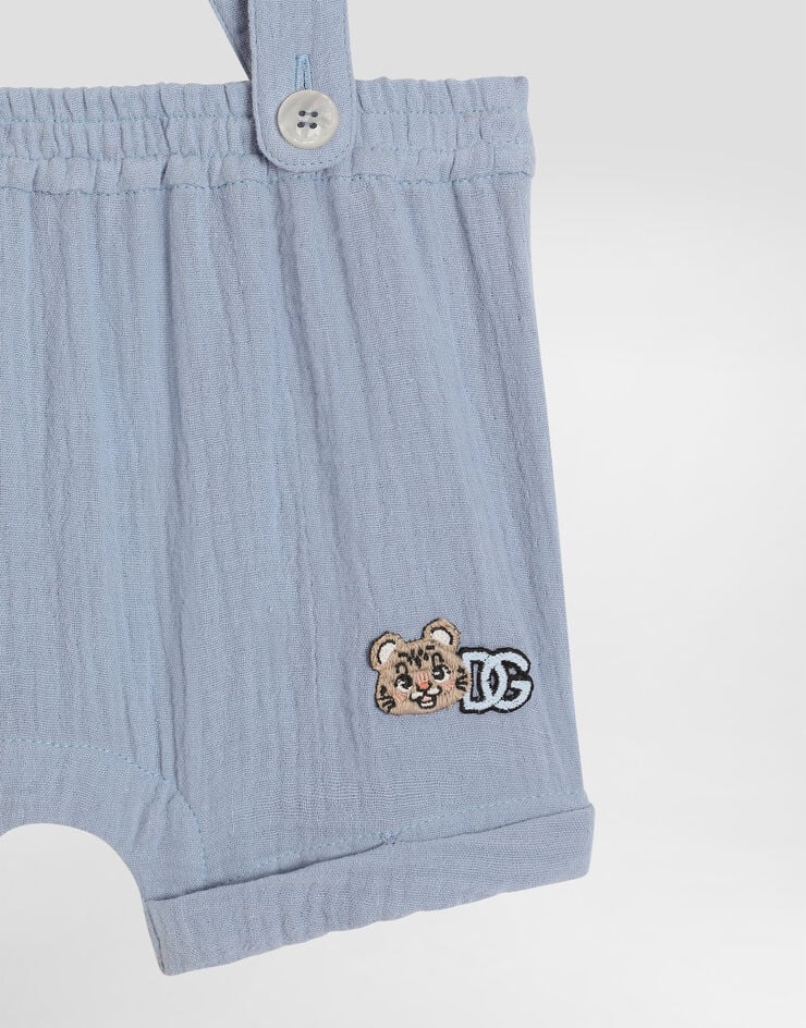 Dolce & Gabbana コットン ガーゼ オーバーオールズ Azure L13Q94FU5YU