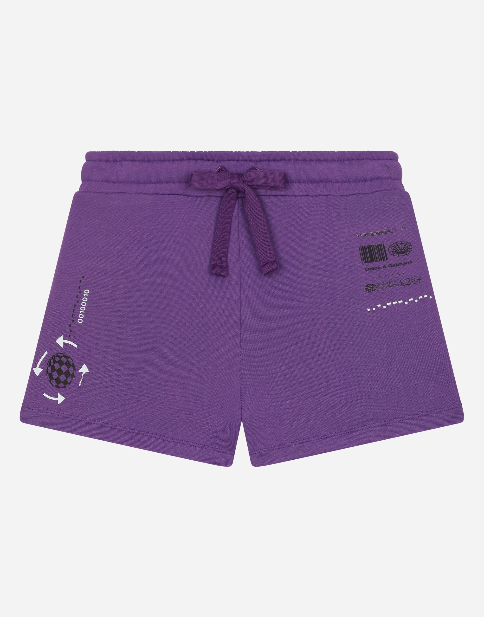 Dolce & Gabbana Shorts aus Jersey mit Logoprint DGVIB3 Violett L8JTNHG7M6R