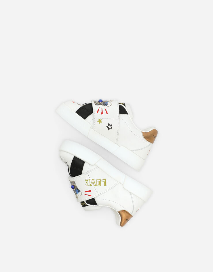 Dolce & Gabbana Sneaker Portofino in pelle di vitello stampata Multicolore DN0135AU120
