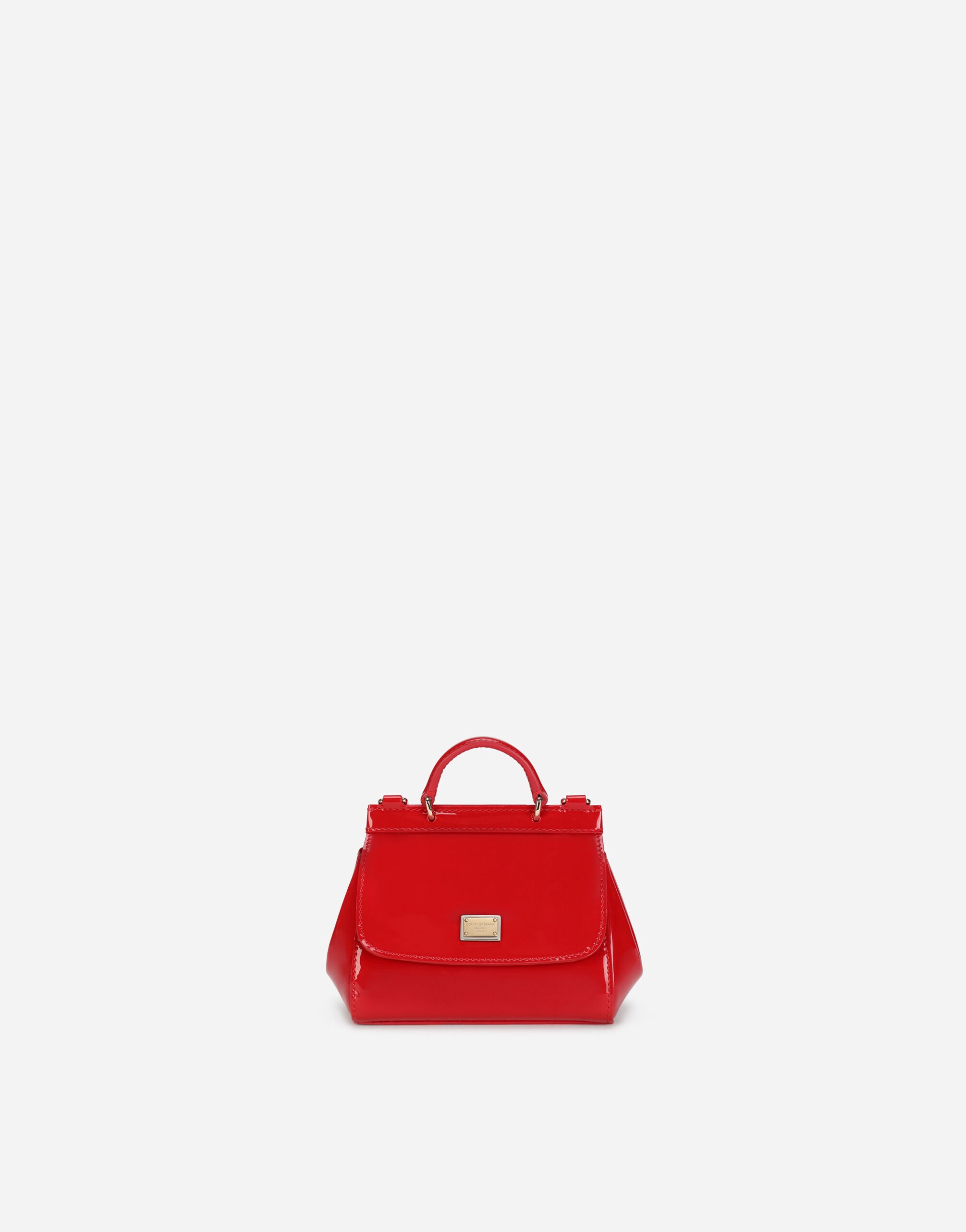 Dolce & Gabbana حقيبة سيسيلي صغيرة من جلد لامع مطبعة L53DU9HS5Q4