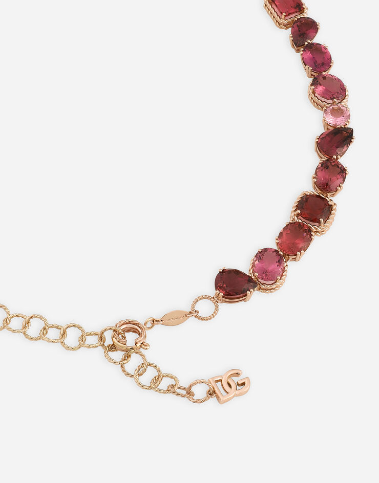 Dolce & Gabbana Halskette Anna aus Rotgold 18 kt mit Turmalin Rot WNQA1GWQM01