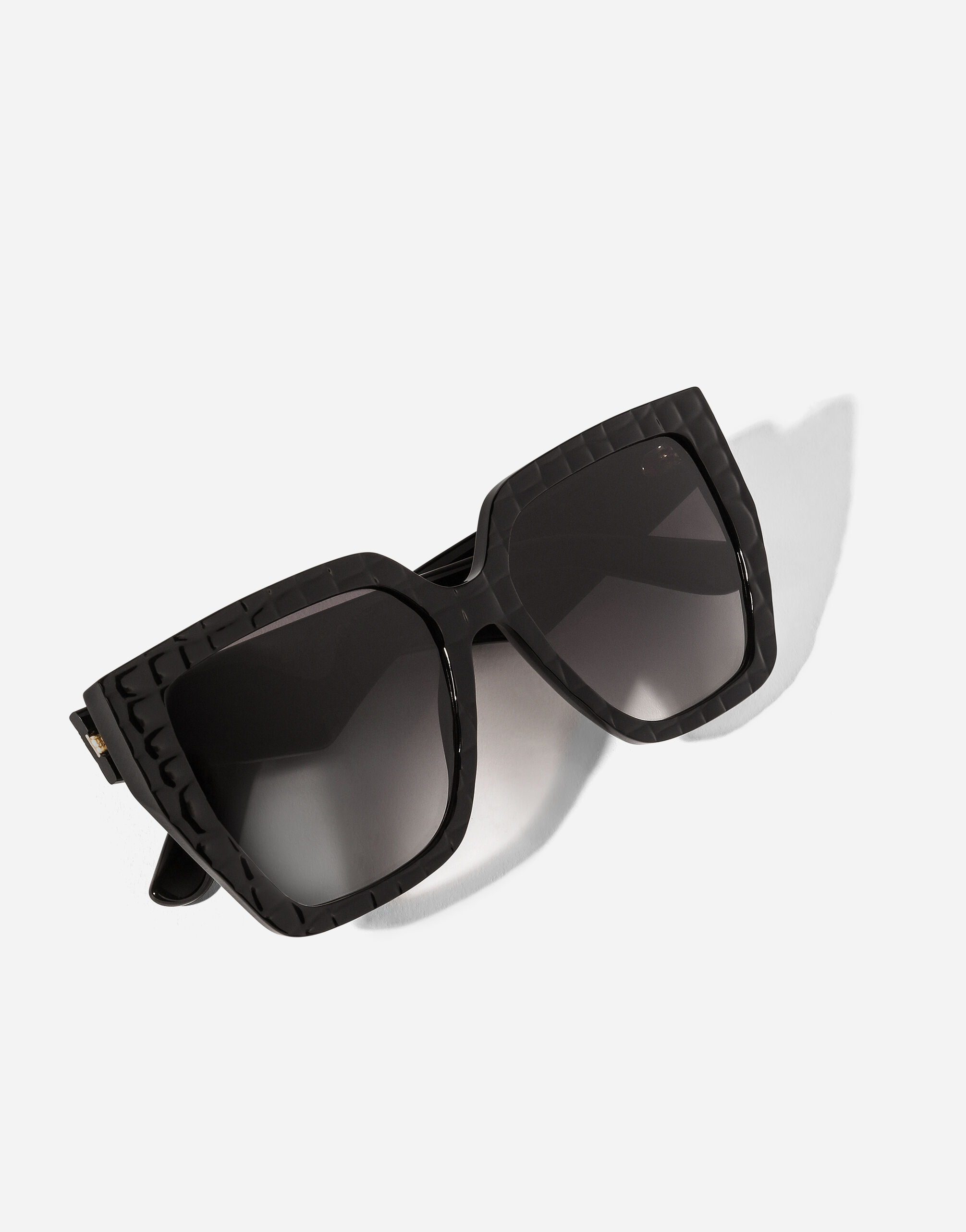 DG Crossed Sunglasses in Black texture cocco for Women
