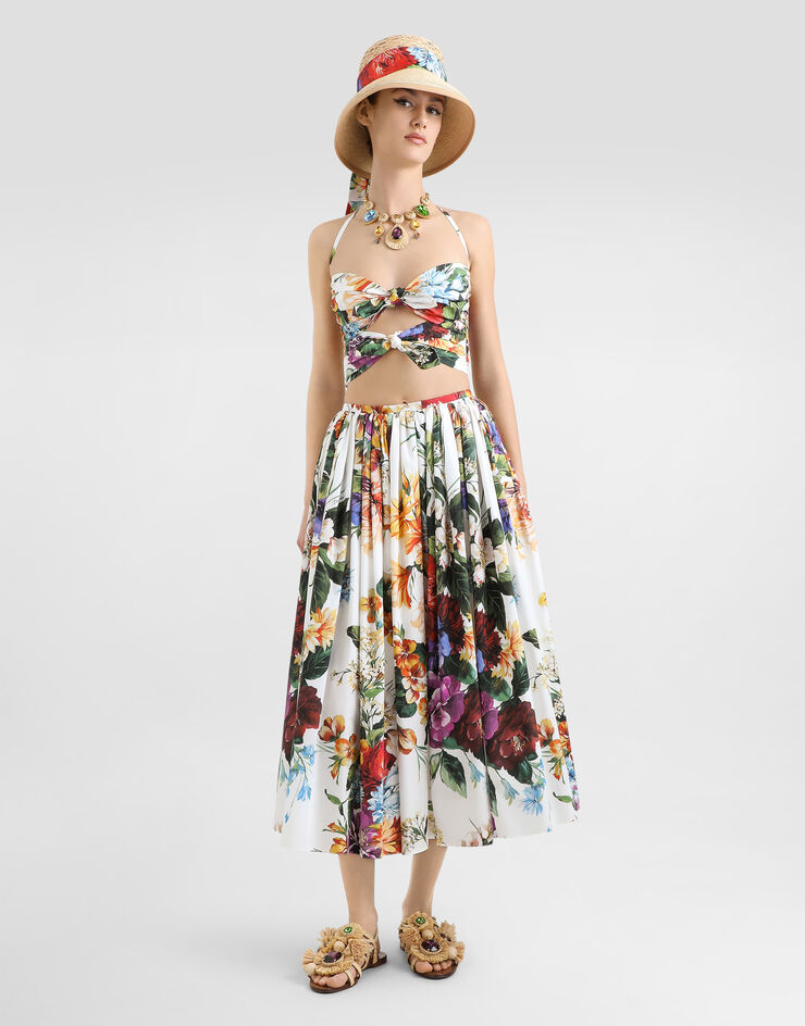Dolce & Gabbana Flower bouquet-print poplin top Print F7AZ5THS5TR