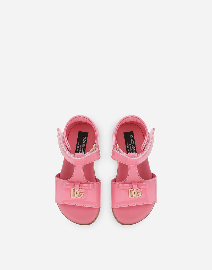 Dolce & Gabbana 페이턴트 가죽 샌들 핑크 D20082A1328