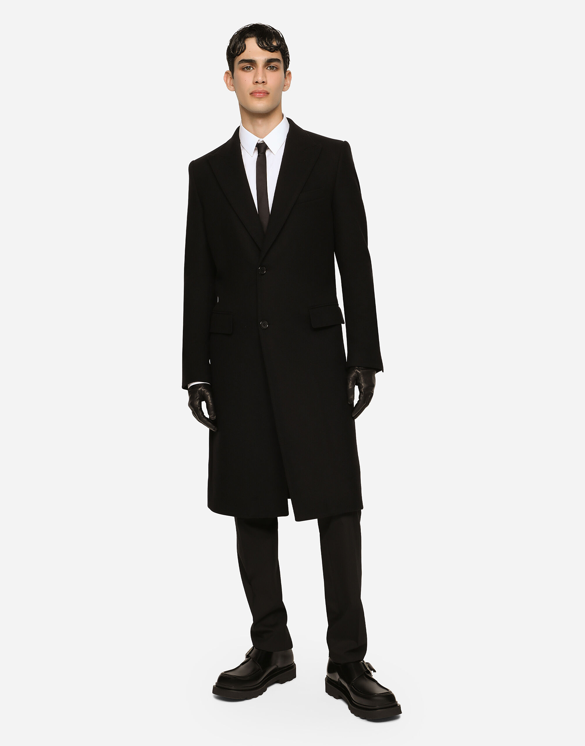 ブラックのメンズ シングルブレストコート ウール | Dolce&Gabbana®