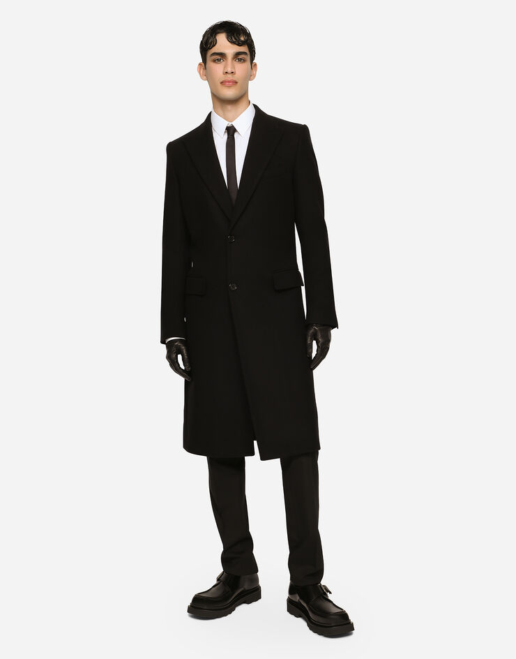 Dolce & Gabbana Single-breasted wool coat Black G036ITHUMJ2