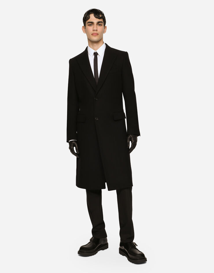 Dolce & Gabbana معطف صوف بصف أزرار مفرد أسود G036ITHUMJ2