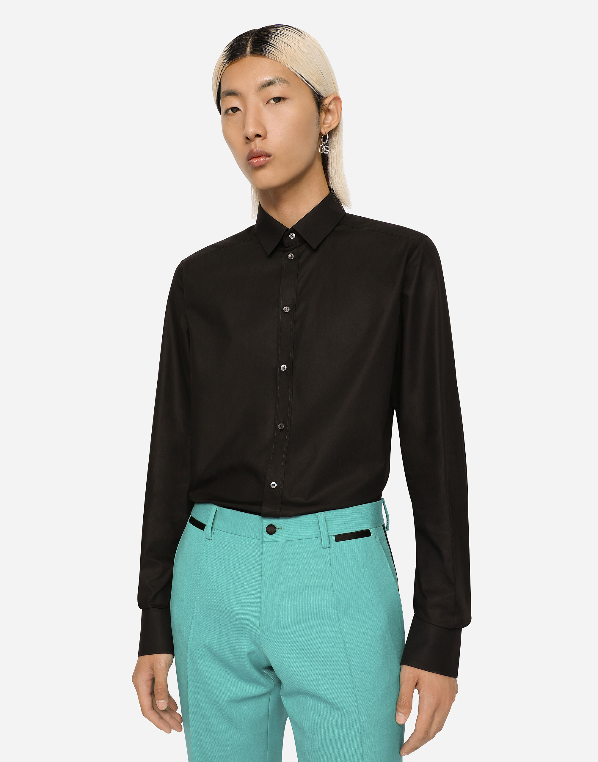 Cotton gold fit shirt in Black for Dolce Gabbana US