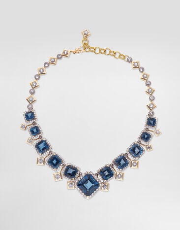 Dolce & Gabbana Eleganza Necklace 18-carat white and yellow gold, topazes, and sapphires. Gold WNSA3GWTOP1