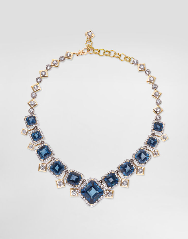 Dolce & Gabbana Eleganza Necklace 18-carat white and yellow gold, topazes, and sapphires. Gold WNSA3GWTOP1