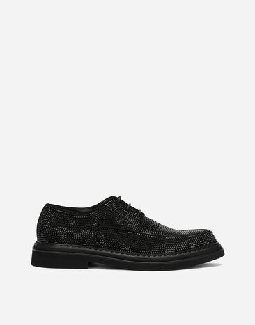 Dolce & Gabbana Suede Derby shoes with fusible rhinestone detailing Black A10782AB640