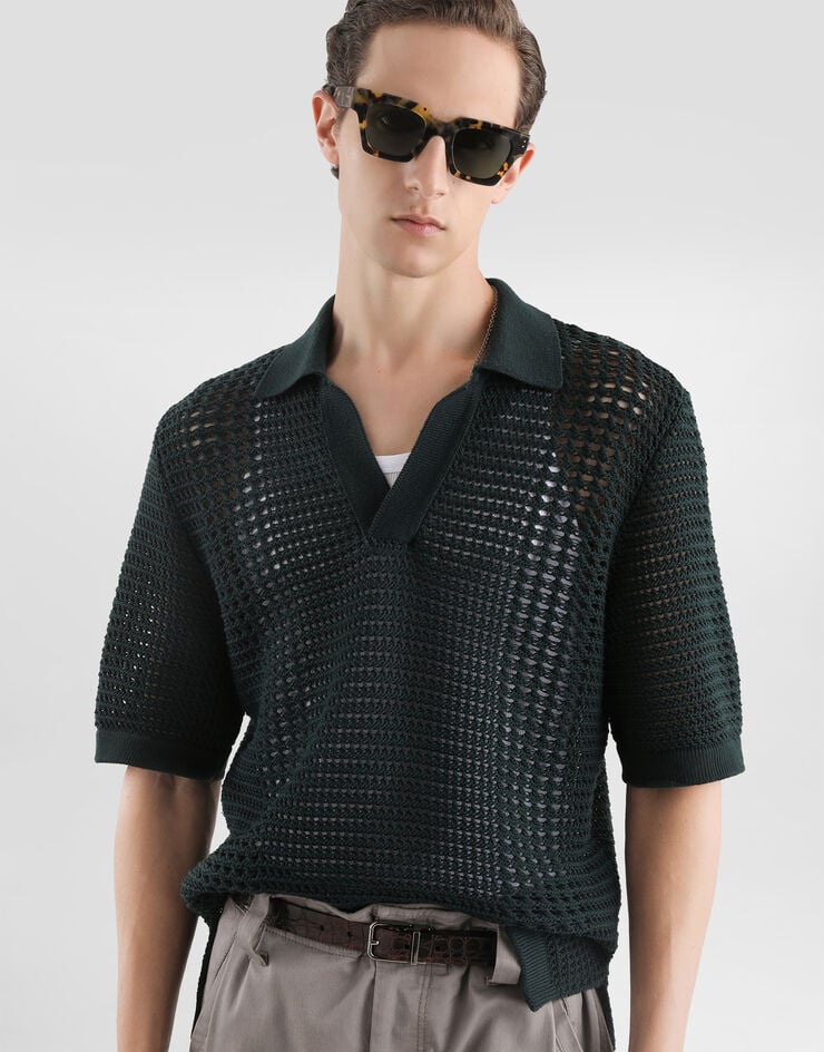 Dolce & Gabbana Wool polo shirt Green GXZA6TJGMDC