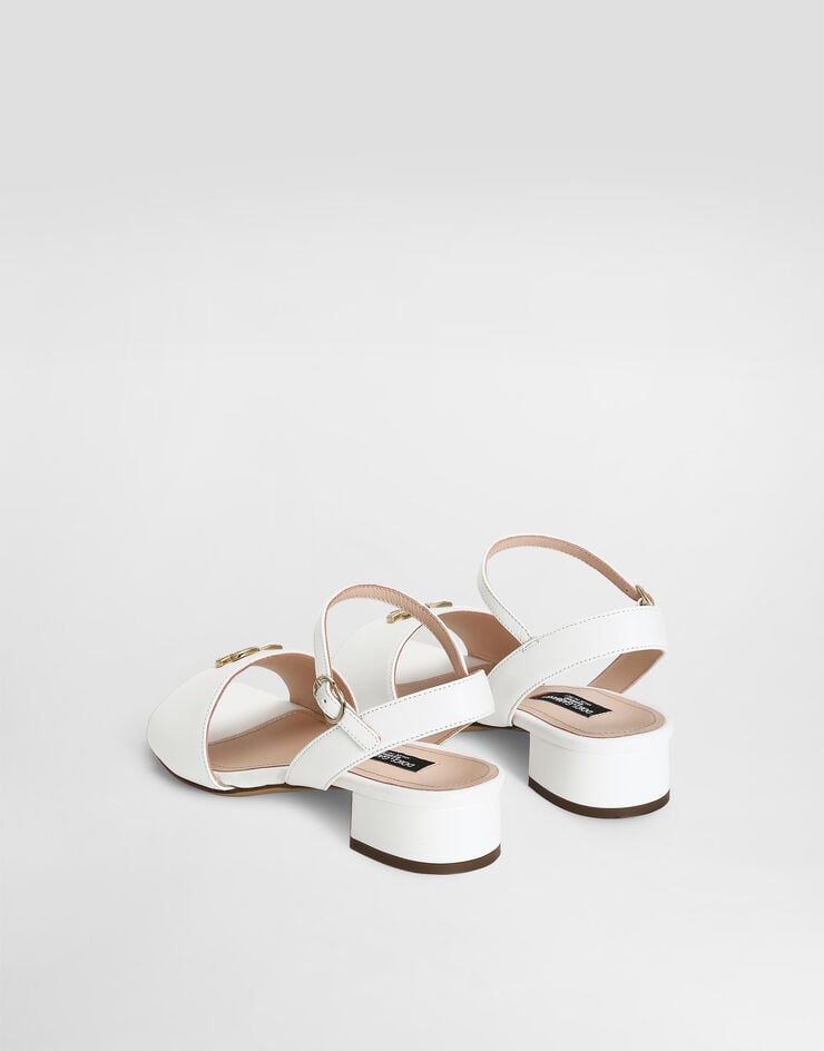 Dolce & Gabbana Nappa leather sandals with DG logo White D10935A1200
