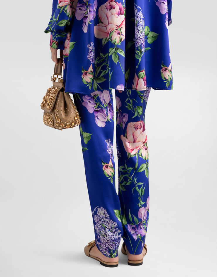 Dolce & Gabbana Rose-print satin vanity trousers Dolce & Gabbana Rose-print satin vanity trousers Multicolor I3J78WIS11C