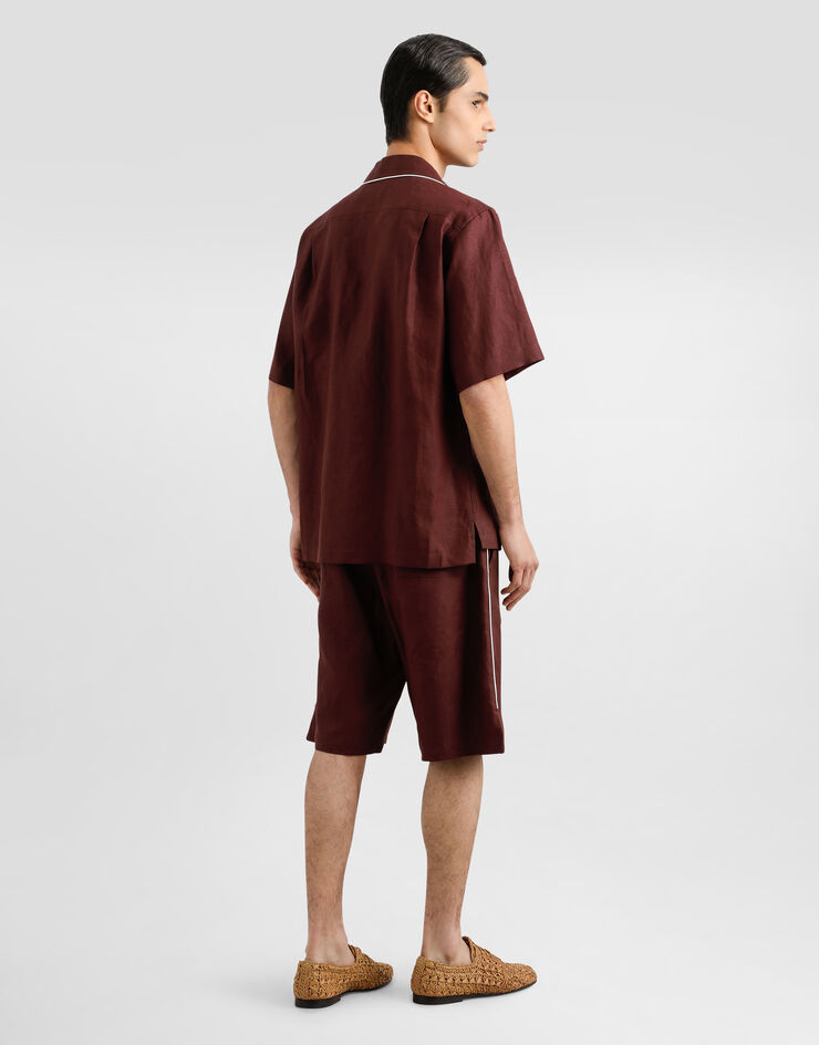 Dolce & Gabbana Hawaiihemd aus Leinenstoff Mehrfarbig G5NF5TFU4MC