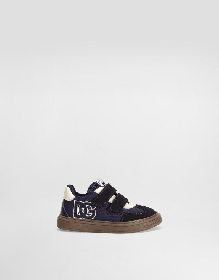 Dolce & Gabbana Low-Top-Sneakers DG Original aus Leder und Nylon Blau DN0205A4278