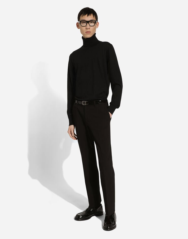 Dolce & Gabbana Pantalon couture en coton stretch Noir GP03JTFU9AT