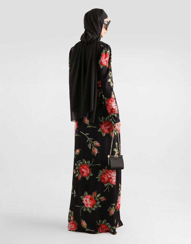 Dolce & Gabbana Vestido de crepé con estampado de buqués de rosas Dolce & Gabbana Vestido de crepé con estampado de buqués de rosas Multicolor F610MTFSA8Q